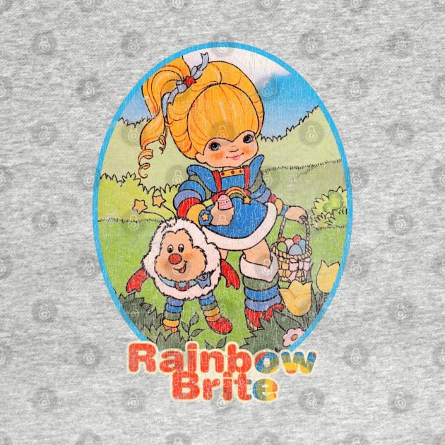 80s Happy Easter Rainbow Brite Distressed by Tangan Pengharapan